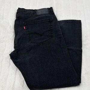Levi's Men's Dark Black Straight Jeans